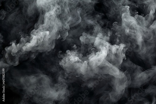 Smoke on Black, Dark Smoke, Black Background, Smoke Plume, Abstract Smoke, Vapor on Black, Generative AI