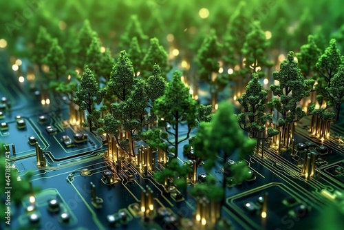 Cybernetic Woods, Virtual Grove, Techno-Forest, Digital Woodland, AI Wilderness, Techno-Nature, Generative IA