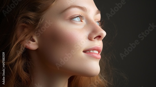Beautiful woman with perfect fresh clean skin