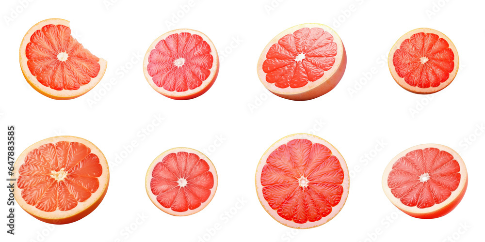 Png Set Grapefruit slice on a transparent background Png Set Grapefruit slice on a transparent background