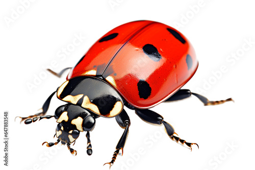 Macro Ladybug Close-Up Isolated on Transparent Background. Generative Ai. © Artimas 