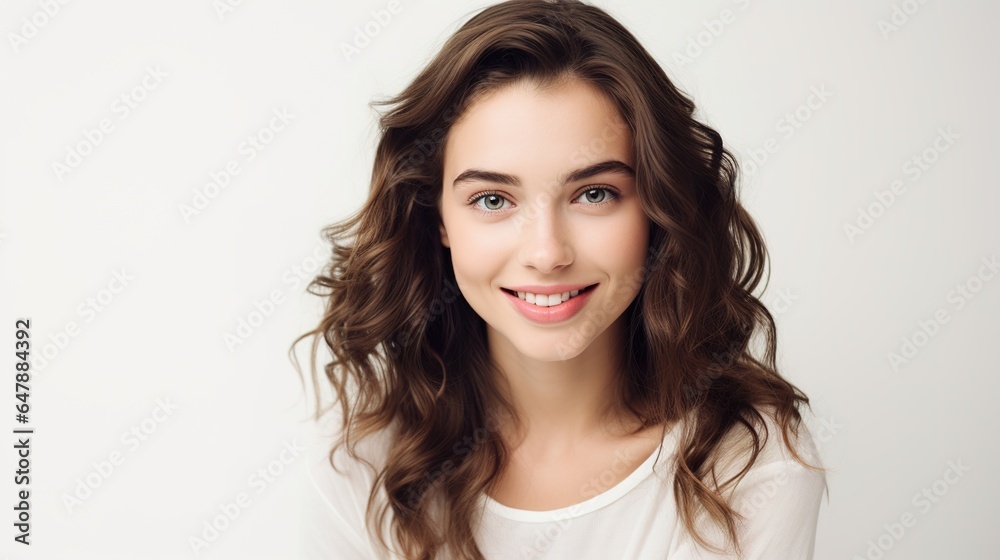 picture of a stunning woman facing the camera against a white background picture of a stunning woman facing the camera against a white background