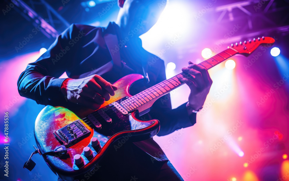 Obraz premium A musician playing a live concert. Generative AI