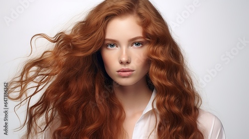 beautiful woman with a long shiny hair, hair spa treatment