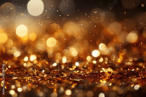 Golden particles Christmas background