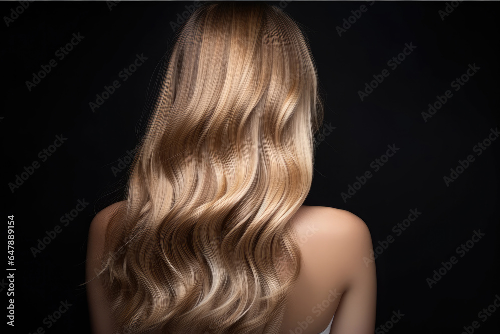 Woman balayage effect hair. Woman balayage effect hair.