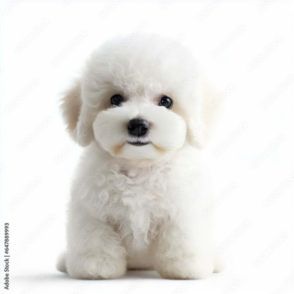 Bichon Frise Puppy's Bright Eyes, Generative AI