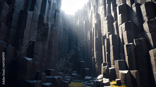Rock basalt columns landscape 