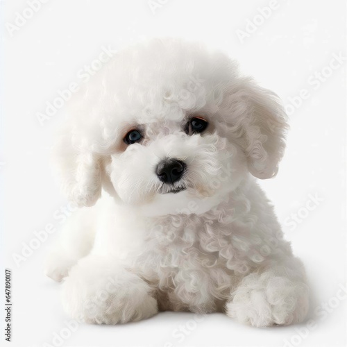 Cute Bichon Frise Puppy Love, Generative AI