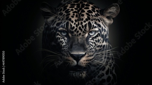 Design a suave jaguar in shades, lurking in the shadows on a graphite background.