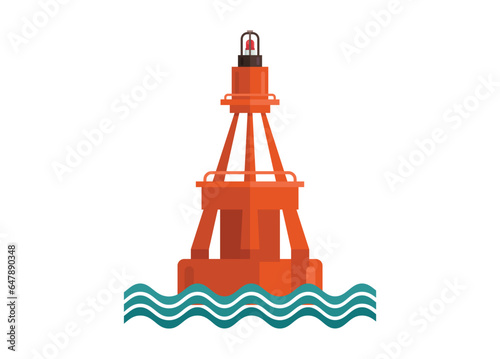 Tall buoy lantern. Simple flat illustration.