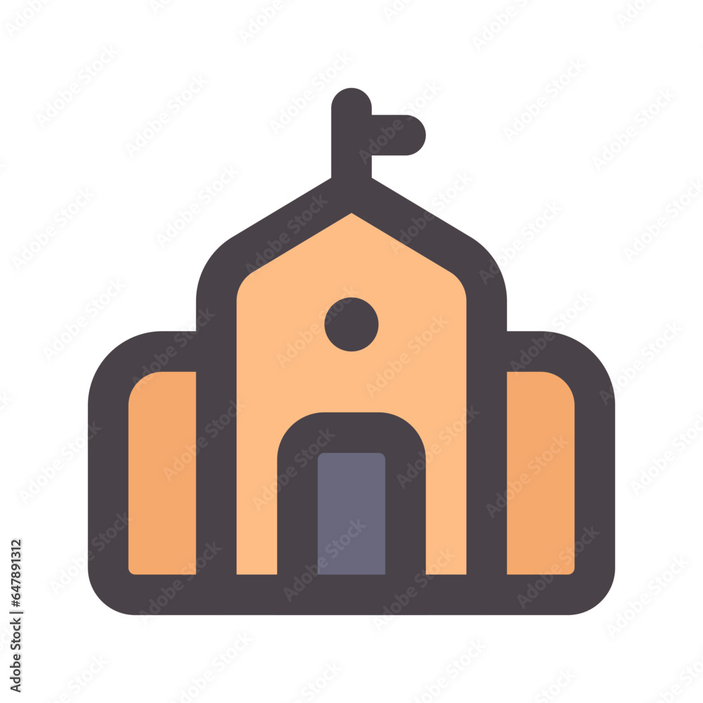Obraz premium school flat line icon
