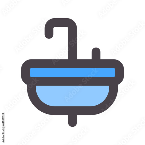 sink flat line icon