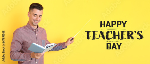 Male teacher with book and ...
