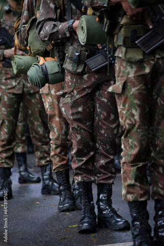 Army soldiers are seen at the Brazilian Independence Day parade in the city of Salvador, Bahia.