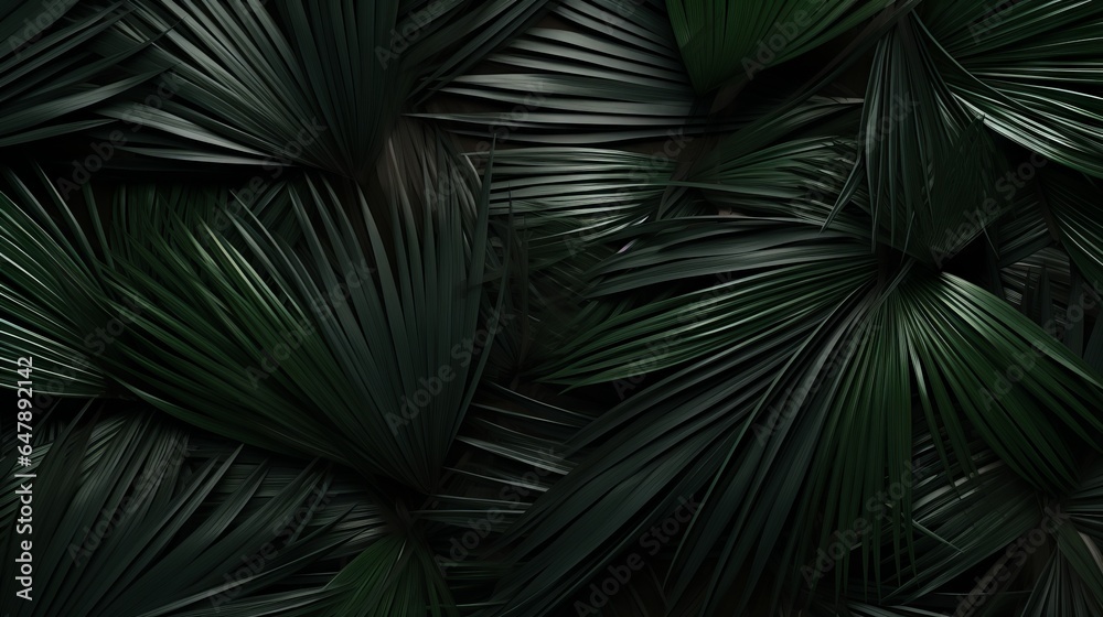 Palm Tree and Fern Branches and Leaves Graphic Background Palm Tree and Fern Branches and Leaves Graphic Background