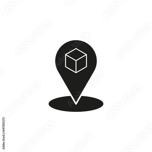 Receive order in pick up point. Delivery services, e commerce concept. Click and collect icon. Vector illustration. EPS 10.