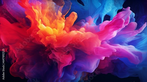 Create a visually stunning abstract background, where layers of vibrant colors come together in a harmonious explosion.