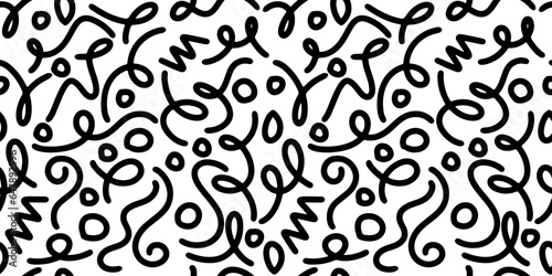 Doodle sketch style of Simple childish scribble for children or trendy design. seamless pattern creative minimalist style art background.