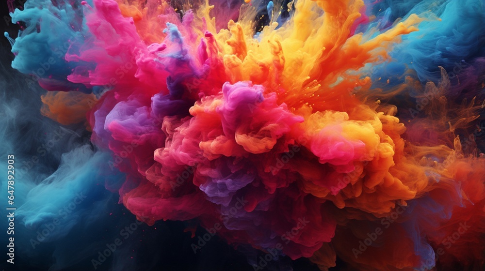 Design a mesmerizing realm of color and smoke, a masterpiece of digital artistry.