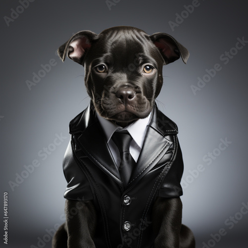 Cute black and brown pitbull