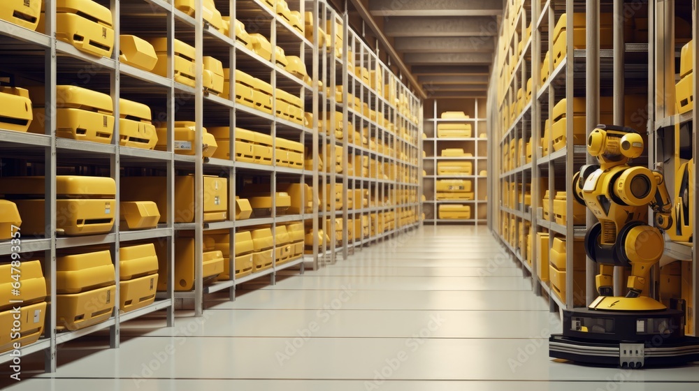 Futuristic logistics hub, advanced warehousing & intelligent distribution system, efficiency warehouse automation, shipment & smart inventory management, robotics & secure dispatch, Generative AI. Futuristic logistics hub, advanced warehousing & intelligent distribution system, efficiency warehouse automation, shipment & smart inventory management, robotics & secure dispatch, Generative AI.