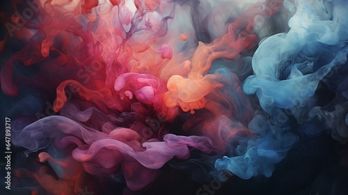 Generate an otherworldly vision where smoky waves gently caress a tapestry of rich and opulent hues.