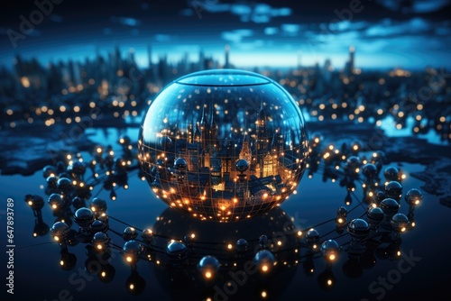 Global connectivity, exploring the futuristic cyberspace network, the smart city grid and 5g or 6g evolution, a worldwide web of intelligence, IoT, cloud computing, Generative AI.