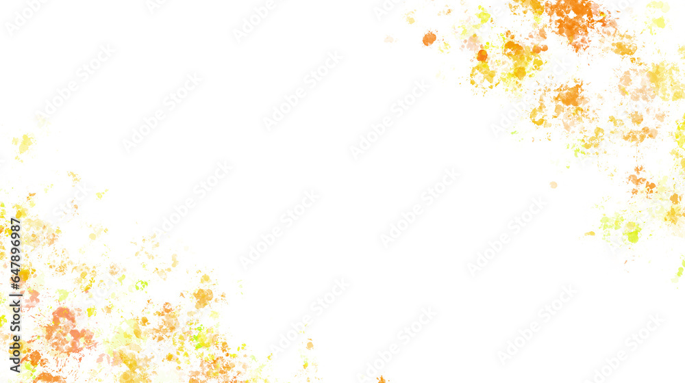 Yellow paint stains with transparent background. Splash background with drops and stains.