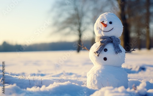 Happy snowman in winter sec...