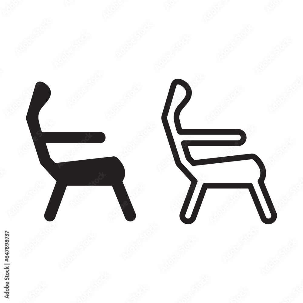 Airplane seats vector icon.filled flat sign for mobile concept flat illustration on white background..eps Airplane seats vector icon.filled flat sign for mobile concept flat illustration on white background..eps