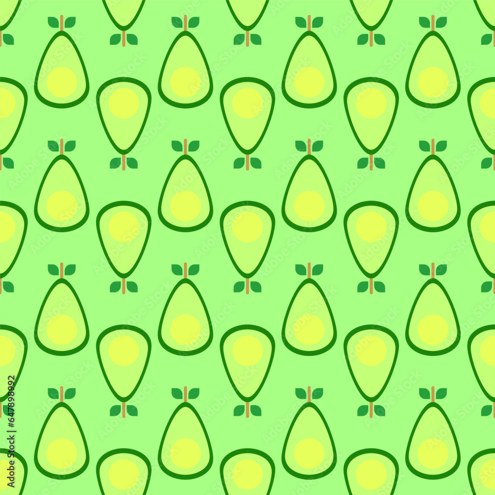 Design Pattern Seamless Background Pop Art Avocado