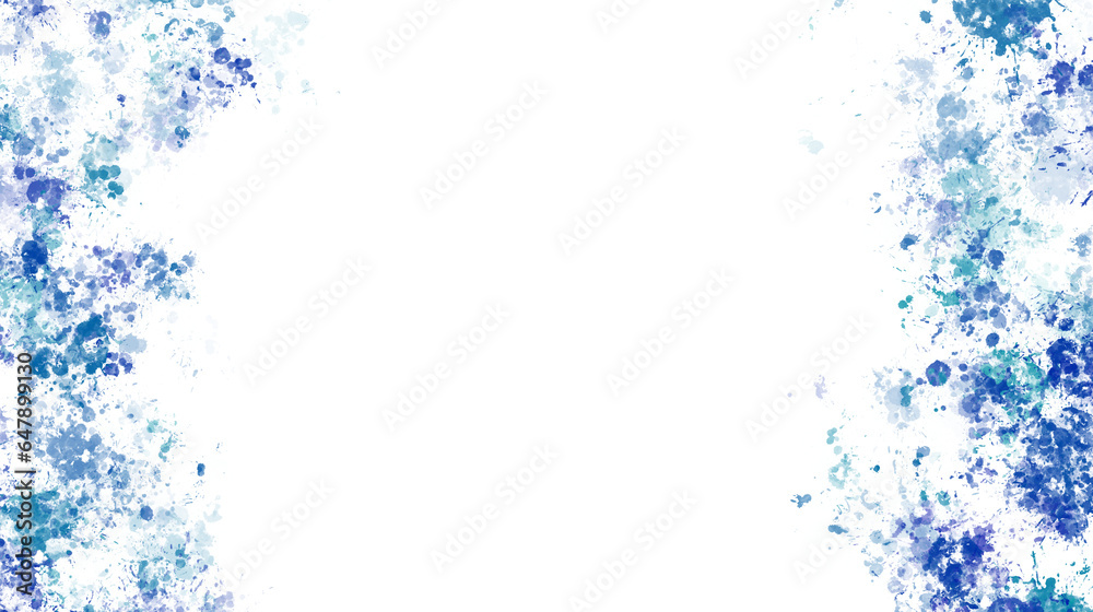 Turquoise paint stains with transparent background. Splash background with drops and stains.