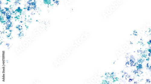 Turquoise paint stains with transparent background. Splash background with drops and stains.