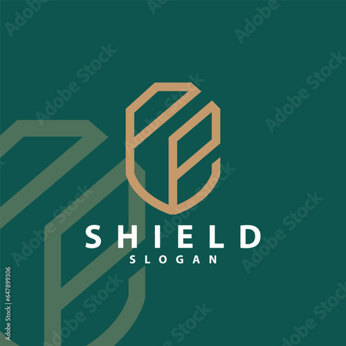 Simple Minimalist Security Shield Logo Design Vector Illustration Template