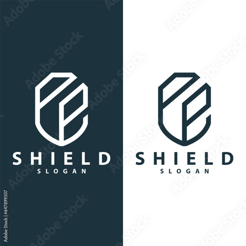 Simple Minimalist Security Shield Logo Design Vector Illustration Template