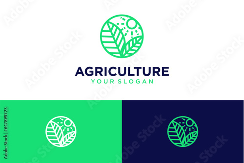 agriculture logo design with fields