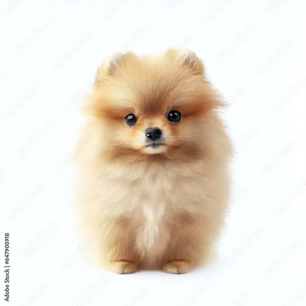 Baby Pomeranian's Fluffy Tail Delight, Generative AI