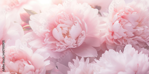 Soft pink peonies. Abstract summer background flowers.