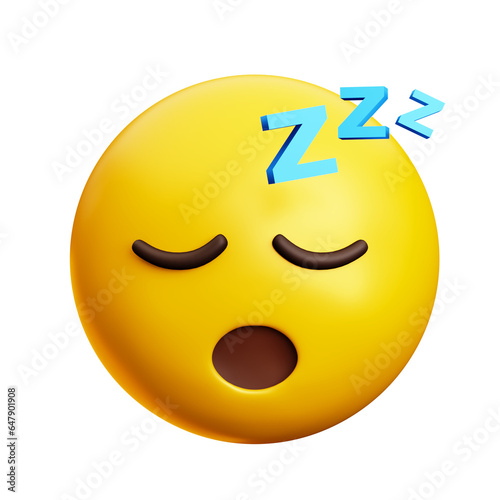 Sleeping face emoji, 3d style emoticon
