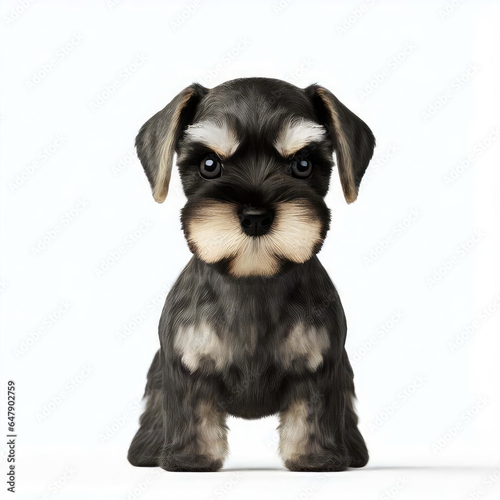 Miniature Schnauzer's Precious Babyhood, Generative AI