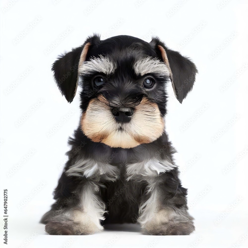 Captivating Miniature Schnauzer Puppyhood, Generative AI