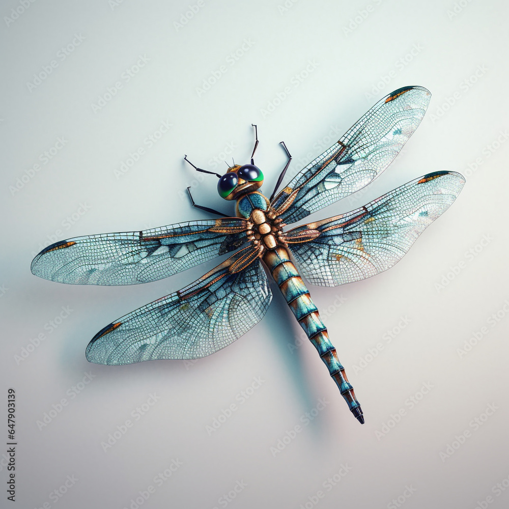 a 3d dragonfly with beautiful wings