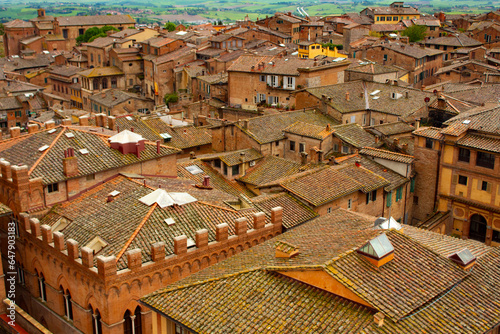 terracotta rooftops view panorama of sienna