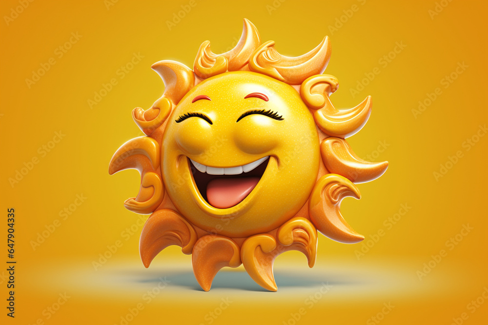 cute and funny 3d sun