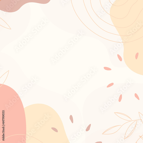 Flat design abstract, minimal, doodle, floral, fluid background