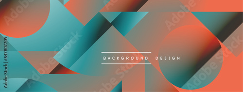 Simple geometric forms - dynamic geometric abstract background. Visual symphony of shapes and lines design for wallpaper, banner, background, landing page, wall art, invitation, prints, posters