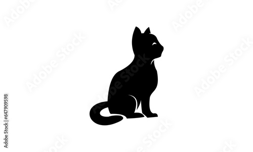 black cat on white background © Nair