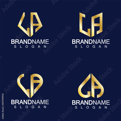 Free Download Initial Letters LA Logo Design Vector Template. - GFXLoad