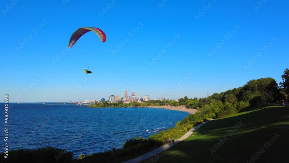 Cleveland Skyline with a wind glider Cleveland Skyline with a wind glider